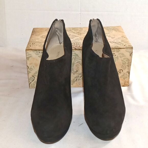 Nine West Heywire Black Leather Zipper Platform Stiletto Bootie  4" Heel… - Picture 4 of 10